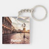 イタリアのパドヴァにある広場の夕日 キーホルダー (裏面)