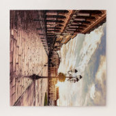 イタリアのパドヴァにある広場の夕日 ジグソーパズル (横)