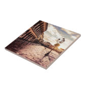 イタリアのパドヴァにある広場の夕日 タイル (側面)