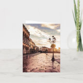 イタリアのパドヴァにある広場の夕日 ノートカード (裏面)