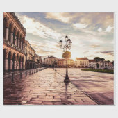 イタリアのパドヴァにある広場の夕日 ラッピングペーパー (フラット)