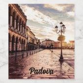 イタリアのパドヴァにある広場の夕日 ワインラベル (シングルラベル)
