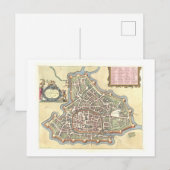 イタリアのパドヴァの古地図 ポストカード (正面/裏面)