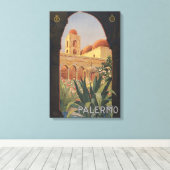 イタリアのパレルモのためのヴィンテージ旅行ポスター。 キャンバスプリント (インサイチュ (ウッドフロア))