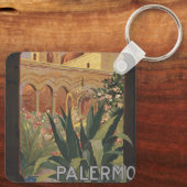 イタリアのパレルモのためのヴィンテージ旅行ポスター。 キーホルダー (裏面)
