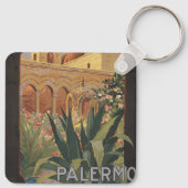 イタリアのパレルモのためのヴィンテージ旅行ポスター。 キーホルダー (裏面)