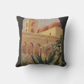 イタリアのパレルモのためのヴィンテージ旅行ポスター。 クッション (裏面)