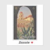 イタリアのパレルモのためのヴィンテージ旅行ポスター。 シール (シート)