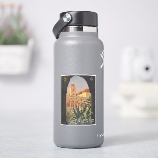 イタリアのパレルモのためのヴィンテージ旅行ポスター。 シール (HydroFlask)