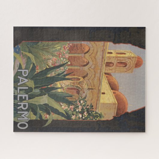 イタリアのパレルモのためのヴィンテージ旅行ポスター。 ジグソーパズル (横)