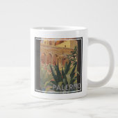 イタリアのパレルモのためのヴィンテージ旅行ポスター。 ジャンボコーヒーマグカップ (右)