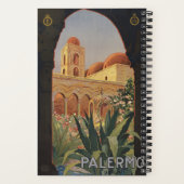 イタリアのパレルモのためのヴィンテージ旅行ポスター。 ノートブック (裏面)
