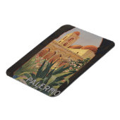 イタリアのパレルモのためのヴィンテージ旅行ポスター。 マグネット (左側)