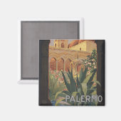 イタリアのパレルモのためのヴィンテージ旅行ポスター。 マグネット (正面/裏面)