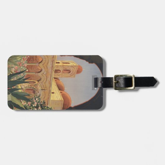 イタリアのパレルモのためのヴィンテージ旅行ポスター。 ラゲッジタグ (正面横)