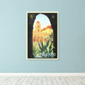 イタリアのパレルモ教会、ヴィンテージ旅行ポスターアート キャンバスプリント (インサイチュ (ウッドフロア))