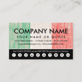 イタリアのパンチカードの旗 ロイヤリティカード (裏面)