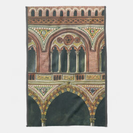 イタリアのパヴィアにある要塞のヴィンテージ建築 キッチンタオル
