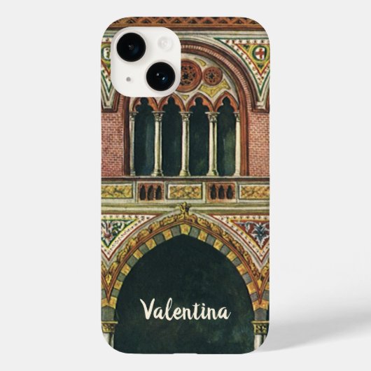 イタリアのパヴィアの城塞、ビンテージ建築 Case-Mate iPhoneケース (裏面)