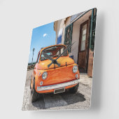 イタリアのビンテージカー。 スクエア壁時計 (傾斜)