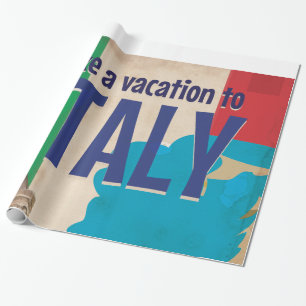 イタリアのビンテージ旅行ポスター ラッピングペーパー