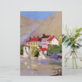 イタリアのビンテージ海辺の村観光 便箋 (スタンド正面)