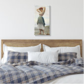 イタリアのビーチで小石を集める キャンバスプリント (インサイチュ (寝室))