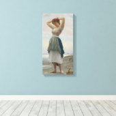 イタリアのビーチで小石を集める キャンバスプリント (インサイチュ (ウッドフロア))