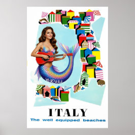 イタリアのビーチ旅行ポスター ポスター