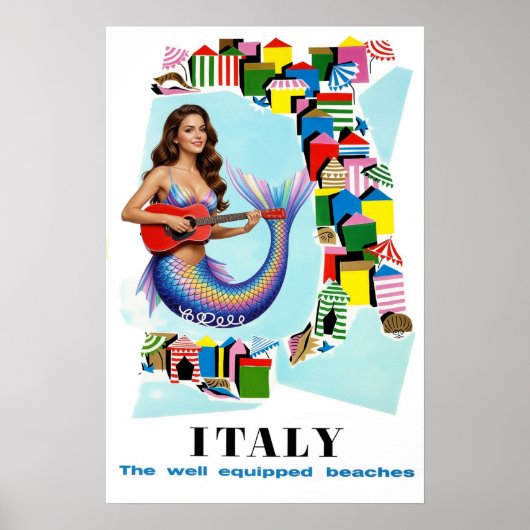 イタリアのビーチ旅行ポスター ポスター (正面)