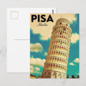 イタリアのピサの斜塔 ポストカード (正面/裏面)