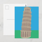 イタリアのピサの斜塔 ポストカード (正面/裏面)
