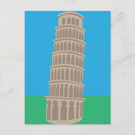 イタリアのピサの斜塔 ポストカード (正面)