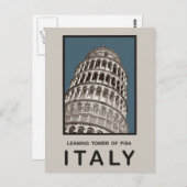 イタリアのピサの斜塔 ポストカード (正面/裏面)
