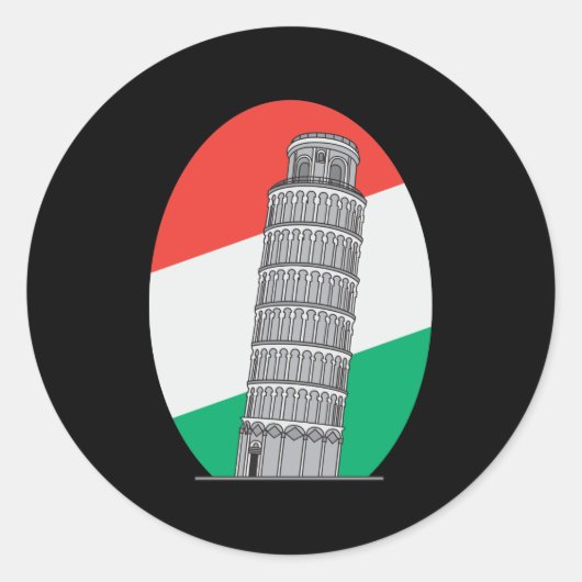 イタリアのピサの斜塔 ラウンドシール (正面)
