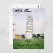 イタリアのピサポストカードの傾いた塔 ポストカード (正面/裏面)