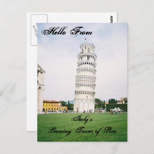 イタリアのピサポストカードの傾いた塔 ポストカード (正面/裏面)