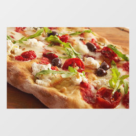 イタリアのピザ屋のピザ食べ物 ウィンドウサイン