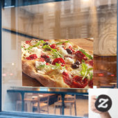 イタリアのピザ屋のピザ食べ物 ウィンドウサイン (カフェ窓)