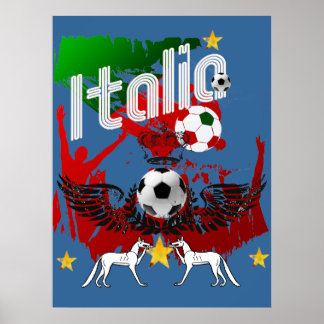 イタリアのファンCalcio Azzurriイタリアのスポーツファン ポスター
