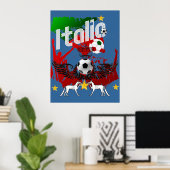 イタリアのファンCalcio Azzurriイタリアのスポーツファン ポスター (ホームオフィス)