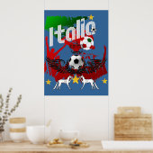 イタリアのファンCalcio Azzurriイタリアのスポーツファン ポスター (キッチン)