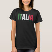 イタリアのファンItaliaフラグイタリアンサッカー Tシャツ (正面)