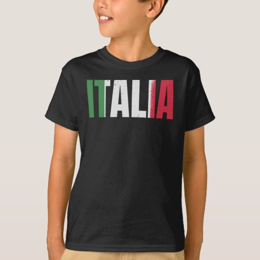 イタリアのファンItaliaフラグイタリアンサッカー Tシャツ (正面)