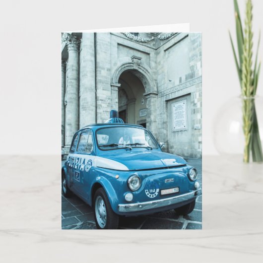イタリアのフィアット500のパトカー カード (正面)