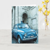 イタリアのフィアット500のパトカー カード (黄色い花)