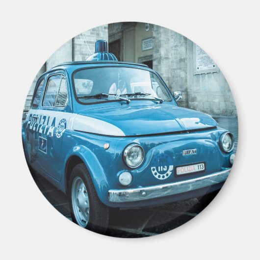 イタリアのフィアット500パトカー マグネット (正面)
