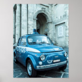 イタリアのフィアット500警察の車のポスター、Cinquecento ポスター (正面)