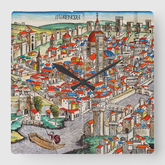 イタリアのフィレンツェにある中世のランドマーク スクエア壁時計 (正面)