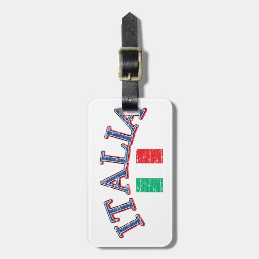 イタリアのフットボールのデザイン ラゲッジタグ (正面縦)